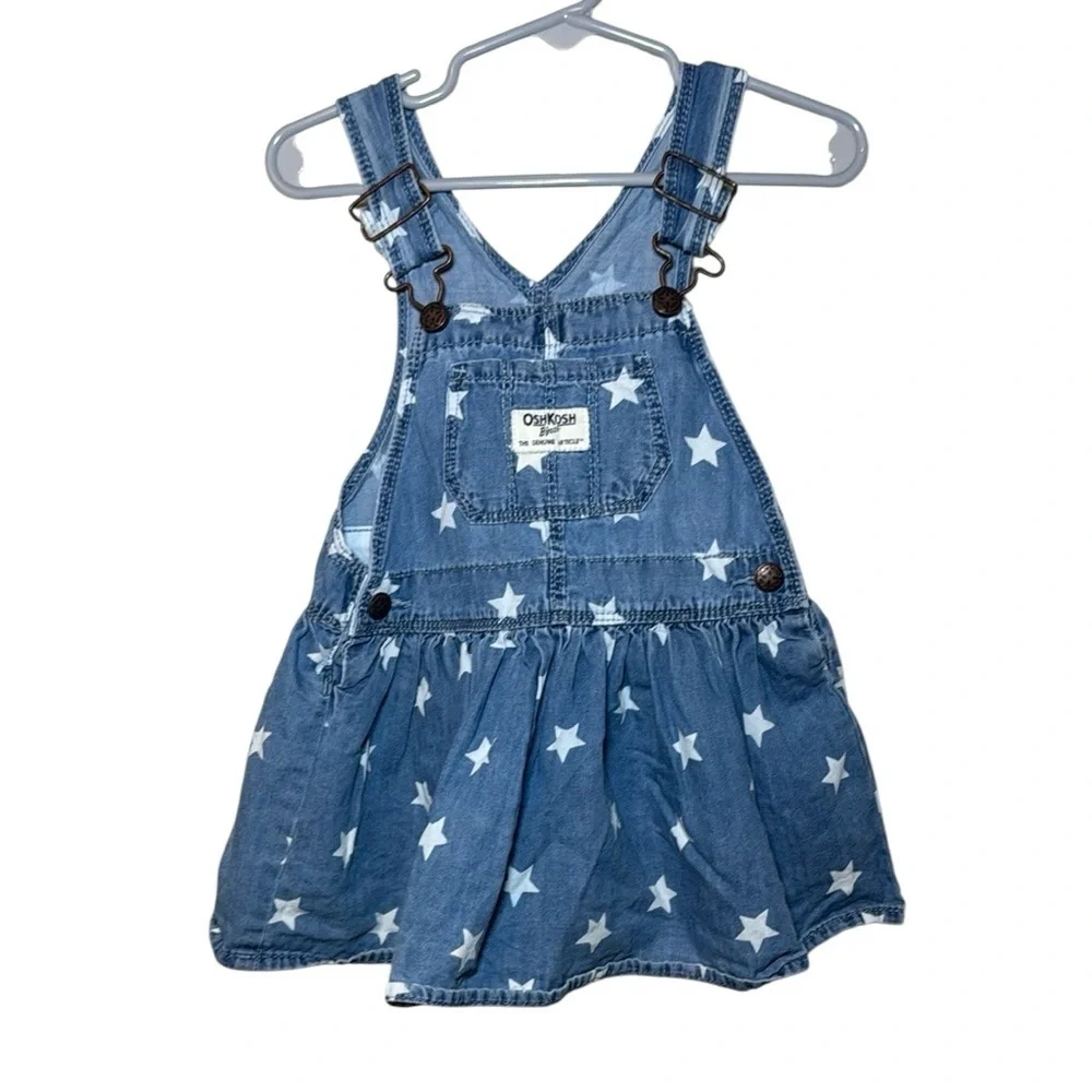 Oshkosh B’gosh Baby Girl Starry Denim Skirtall Size 18 Months - Picture 1 of 9